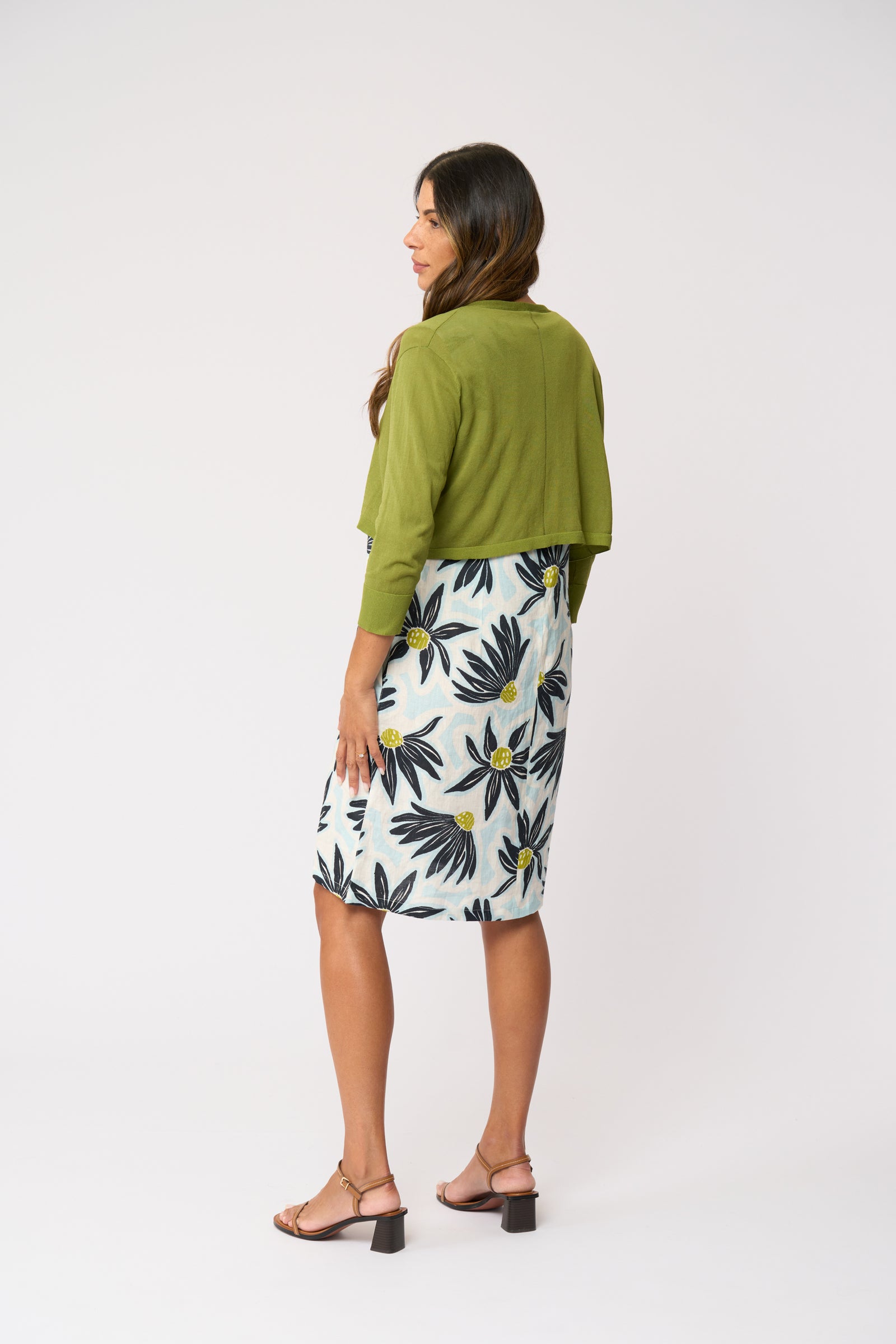 Foil Fall For Me Cardi in Herb