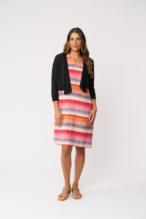 Foil Sun-Sational Dress in Sunset Stripe