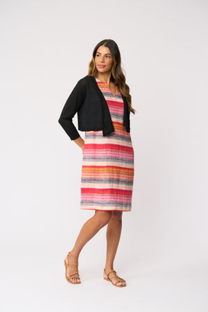 Foil Sun-Sational Dress in Sunset Stripe