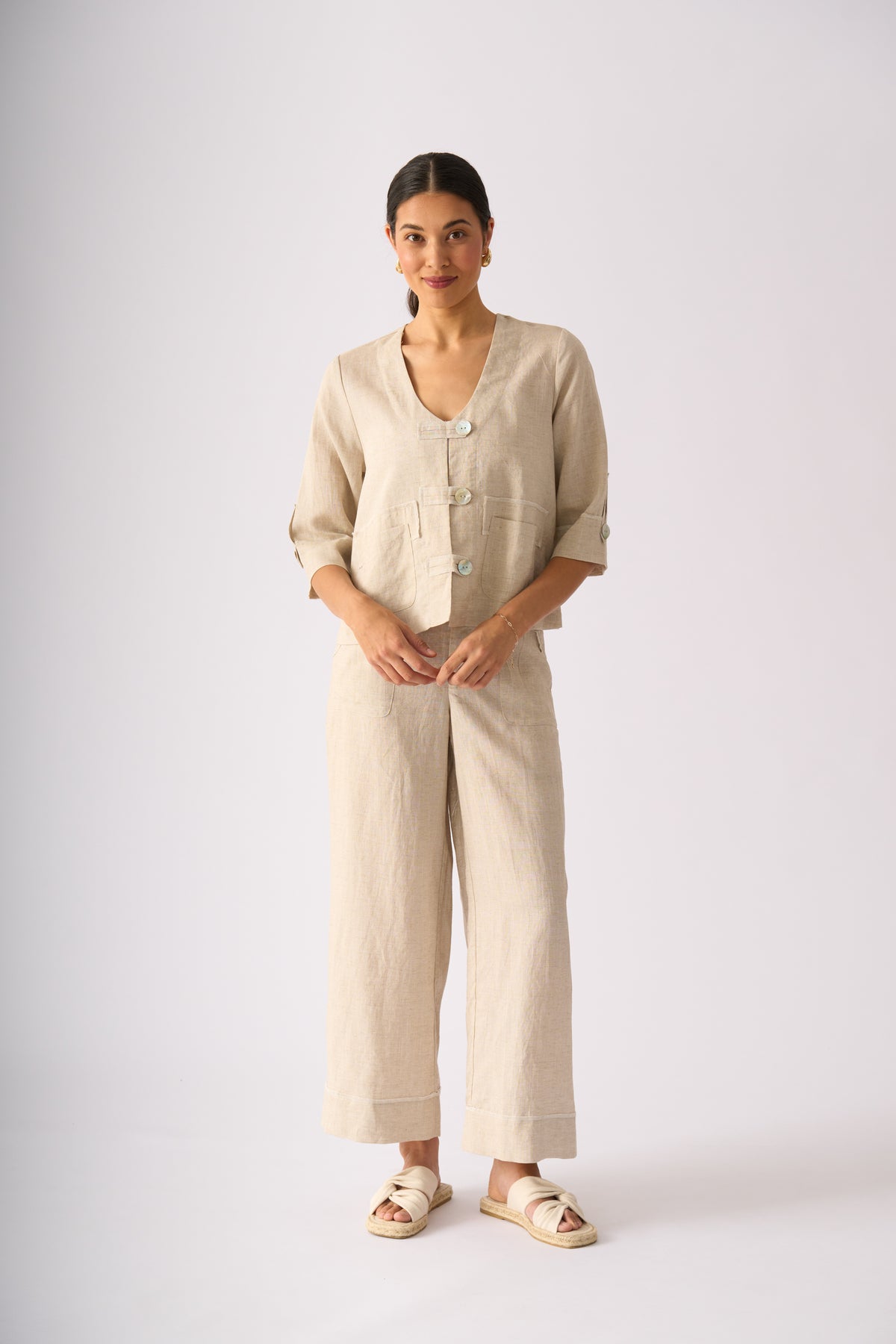 Foil Stand Out Pant in Sand