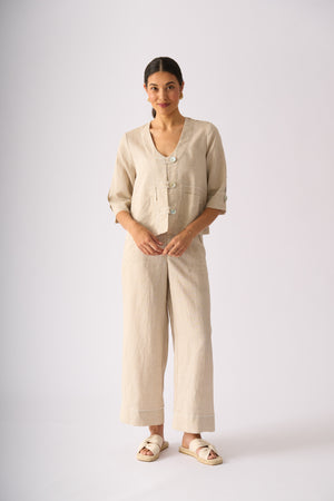Foil Stand Out Pant in Sand