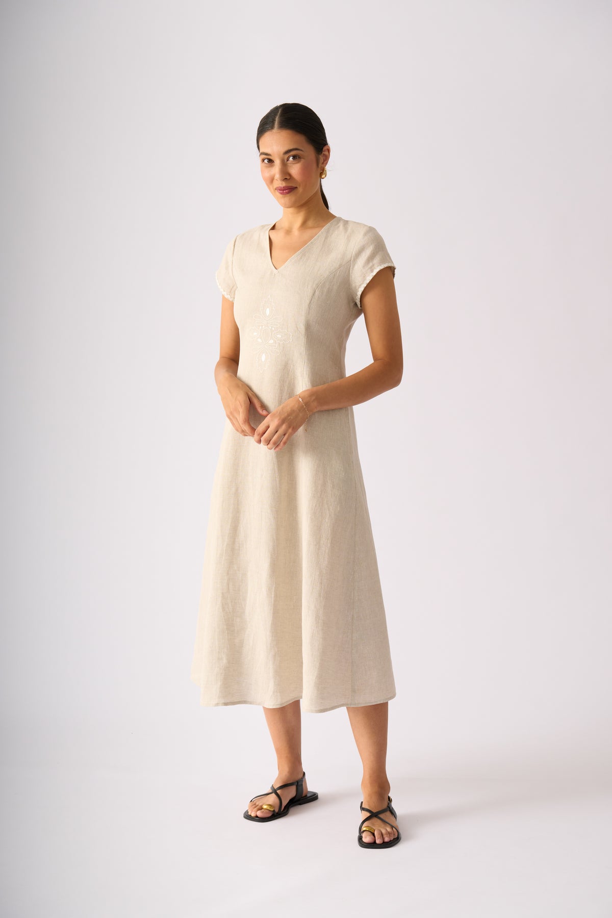 Foil Folk Yeah Dress in String