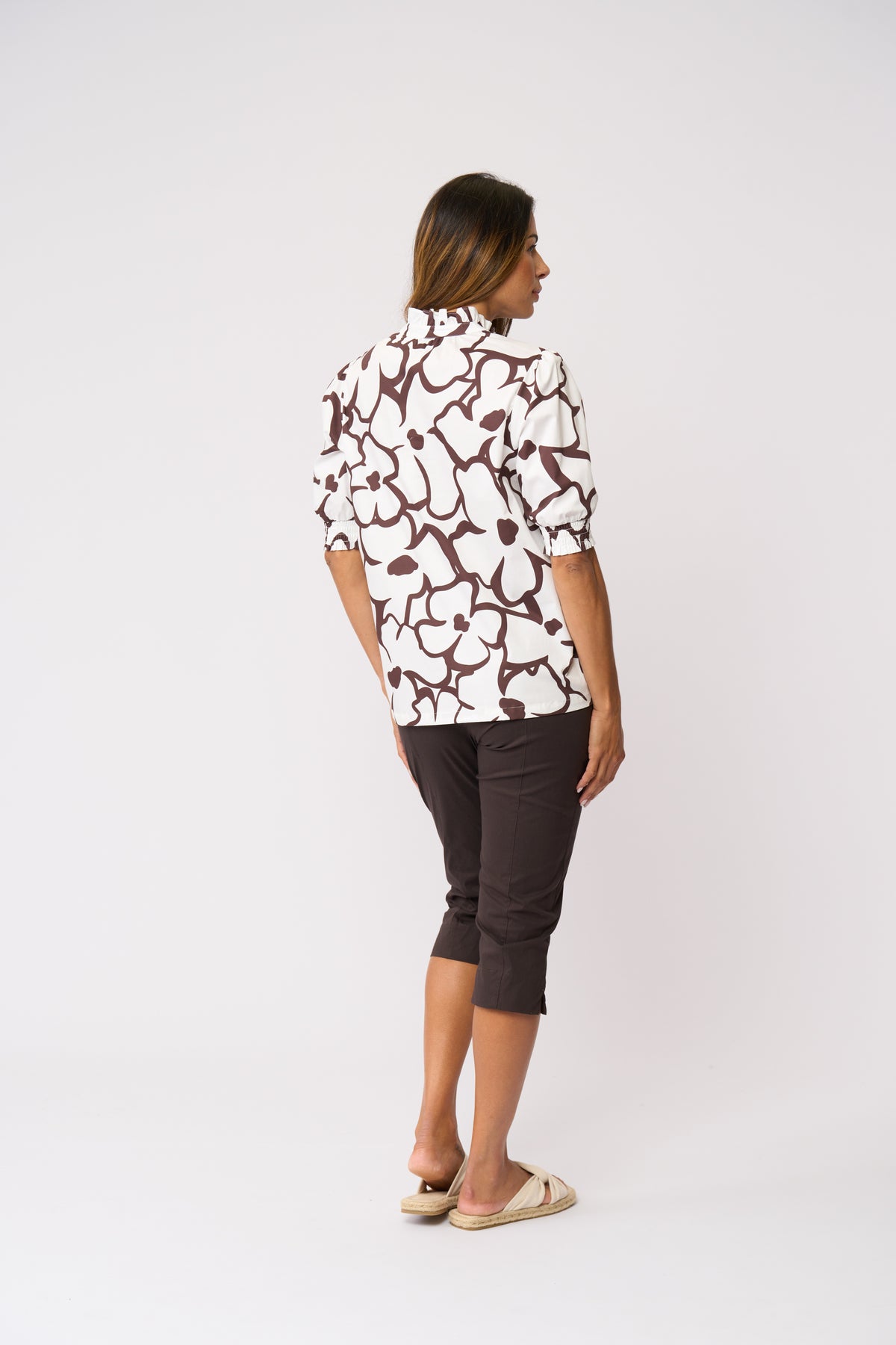 Foil Gemini Trapeze Pant in Sable