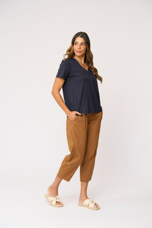 Foil Pump It Up Trapeze Pant in Umber