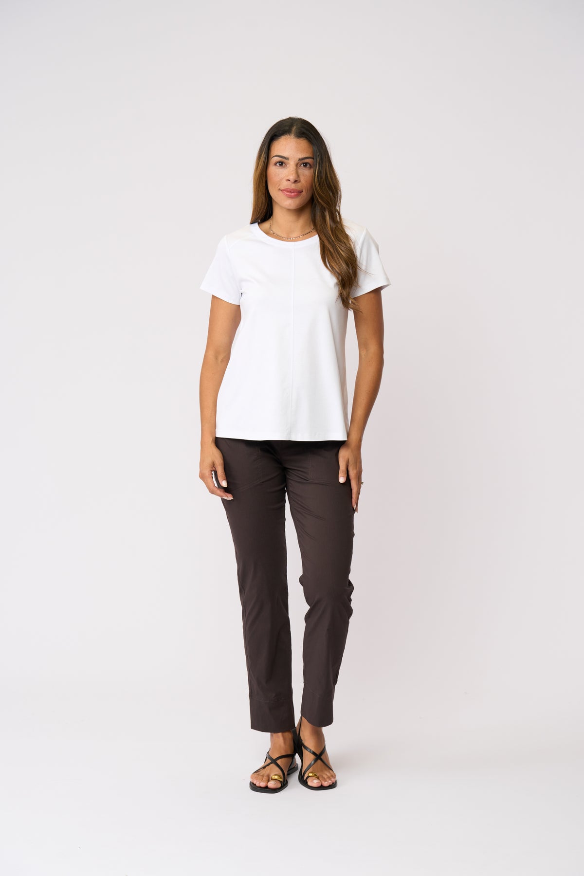 Foil Gemini Trapeze Pant in Sable