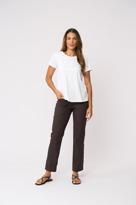 Foil Gemini Trapeze Pant in Sable