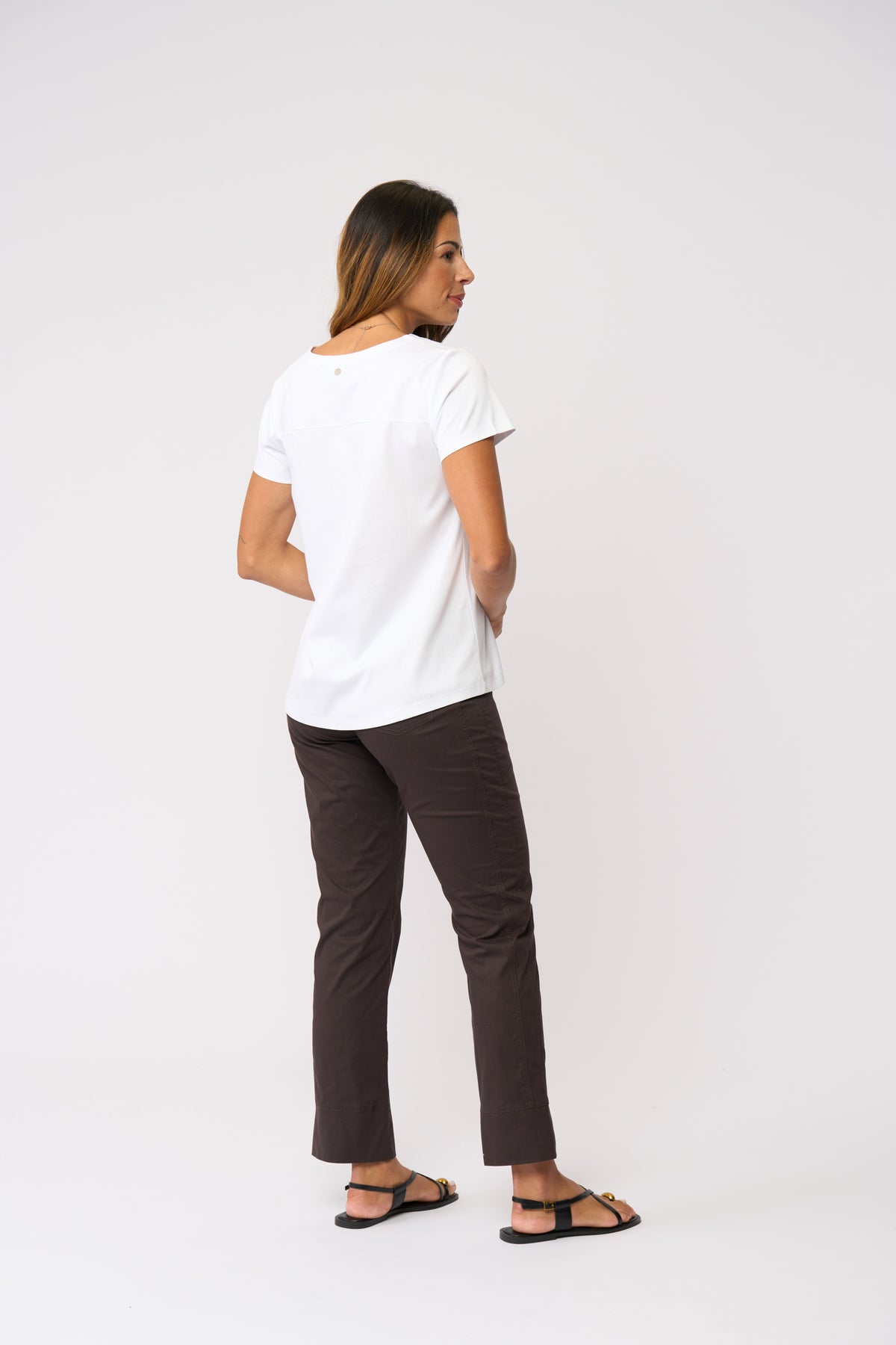 Foil Gemini Trapeze Pant in Sable
