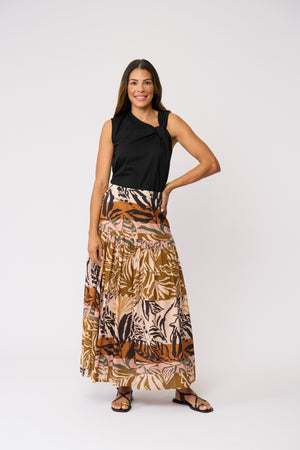 Foil Top Knotch Top in Black
