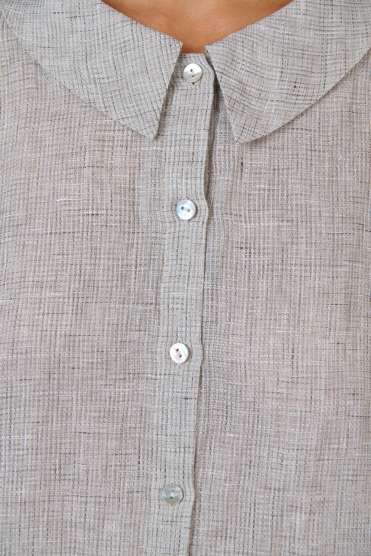 Naturals by O & J Point Collar Shirt in Chai