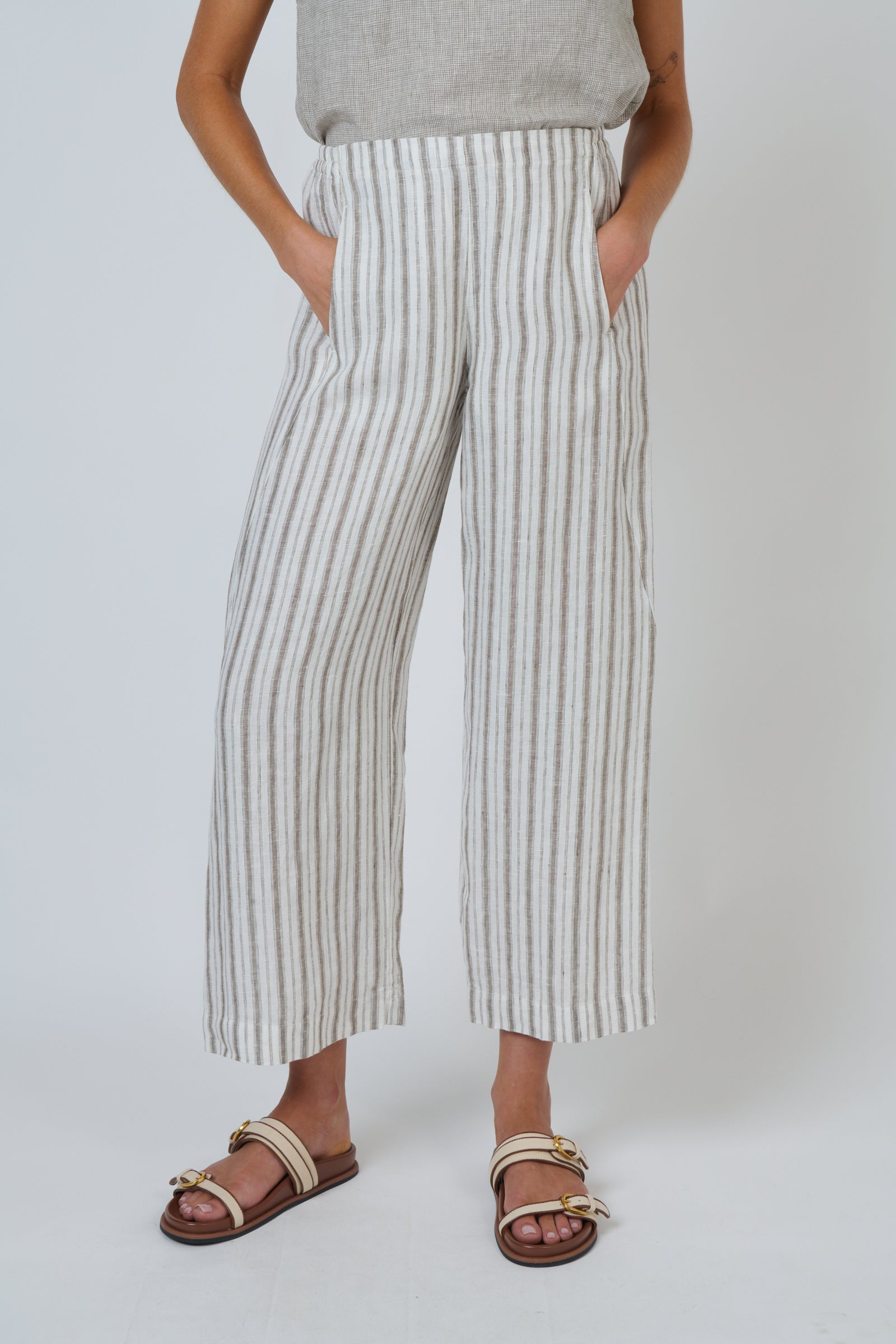 Naturals by O & J Linen Pant in Travertine