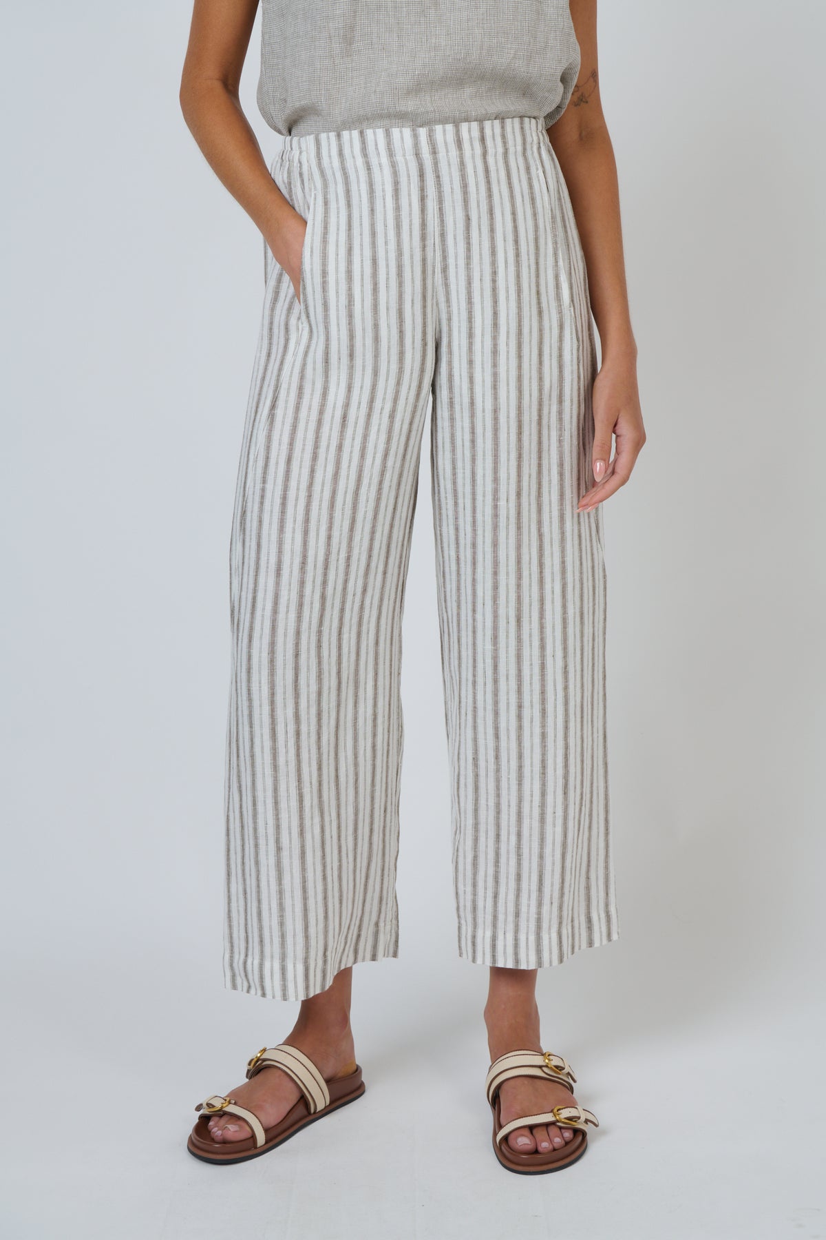Naturals by O & J Linen Pant in Travertine
