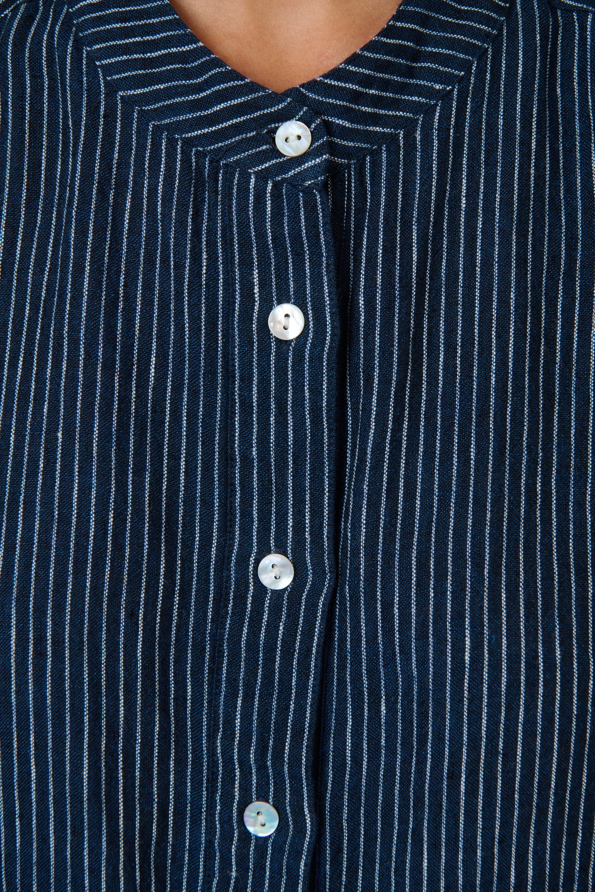Naturals by O & J Linen Cap Sleeve Shirt in Streamlined