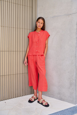 Naturals by O & J Linen Pant in Sunset Stripe