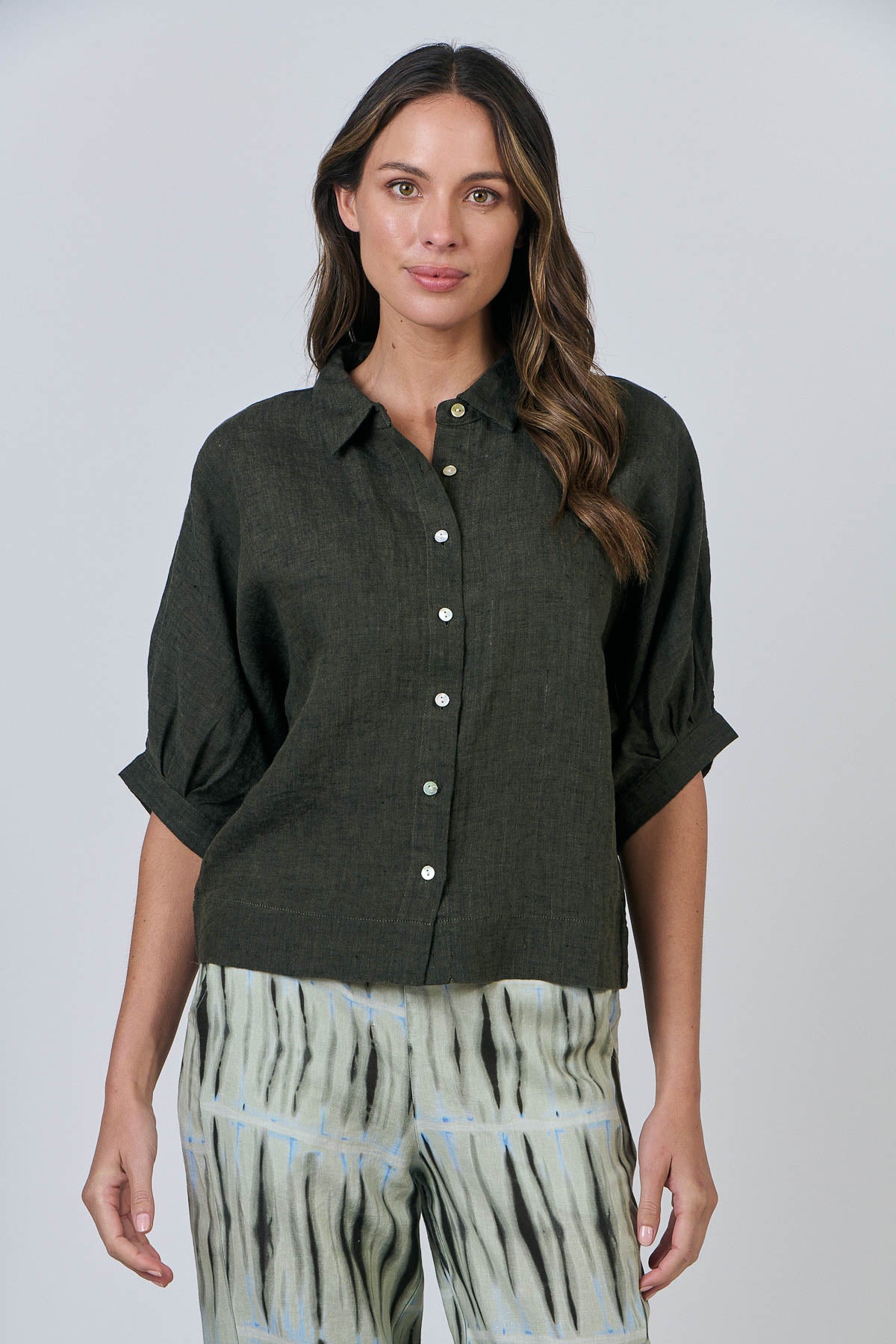 Naturals by O & J Collared Shirt in Licorice