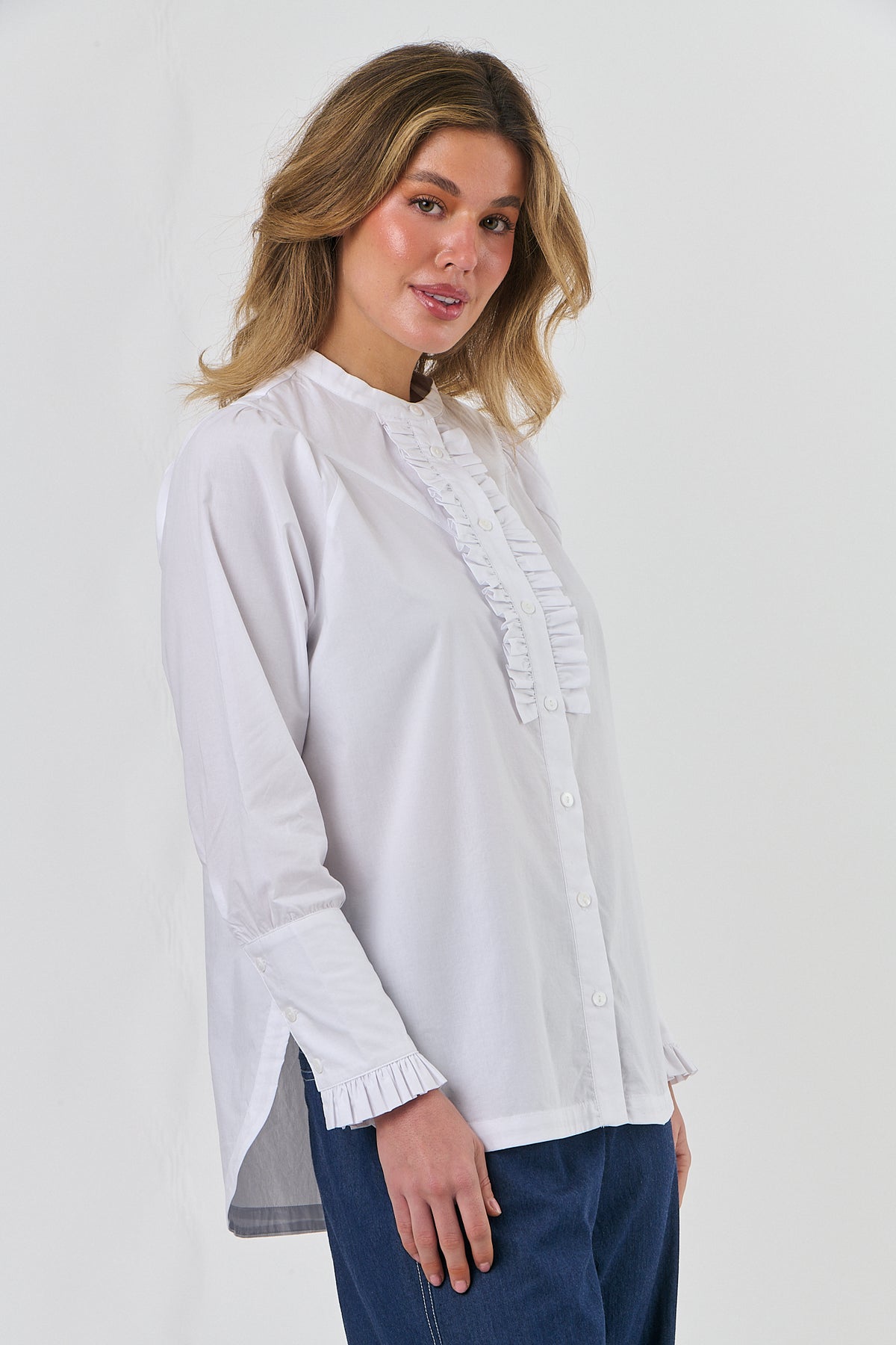 Naturals by O & J Button Through Shirt in White