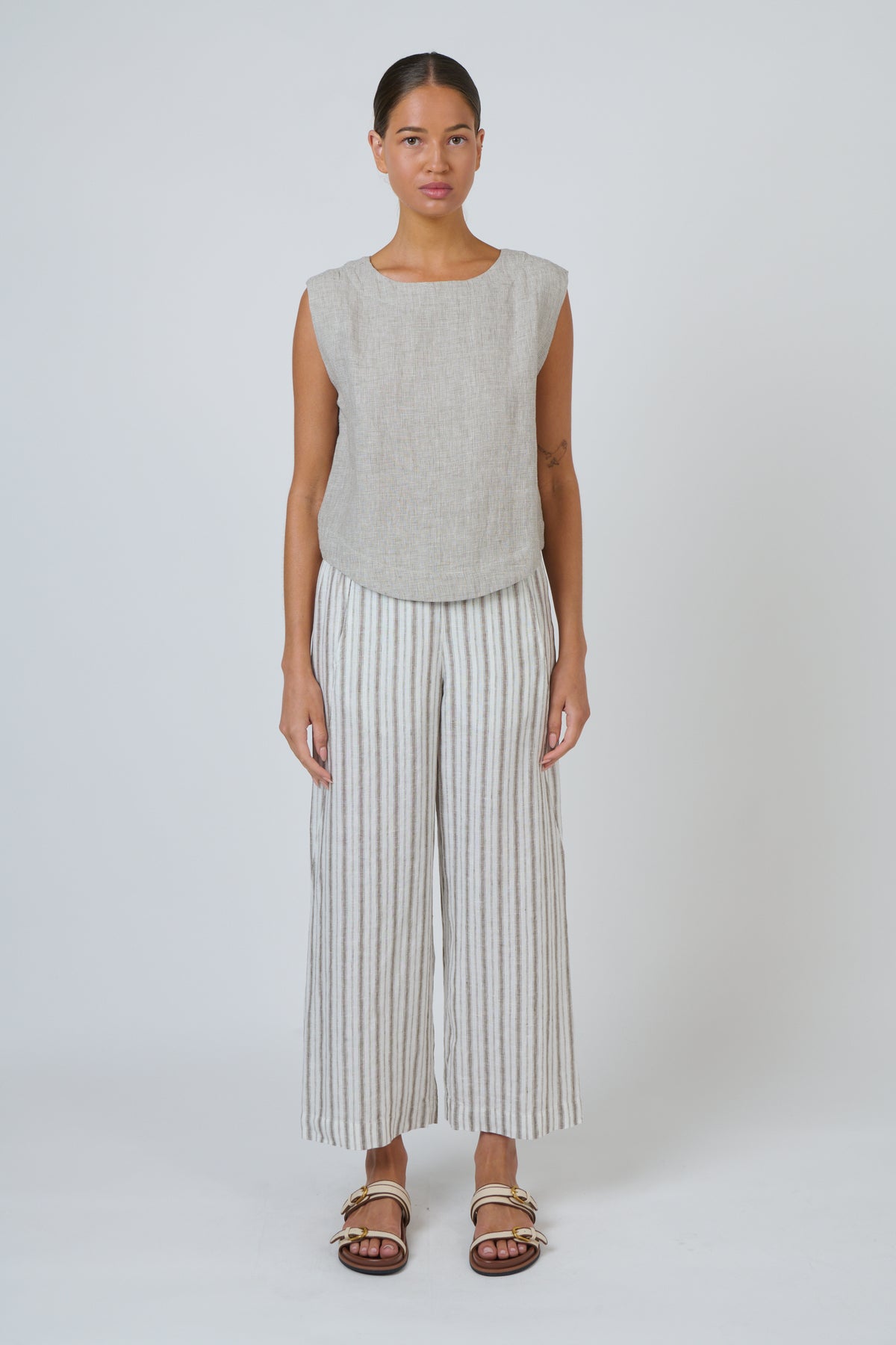 Naturals by O & J Linen Pant in Travertine