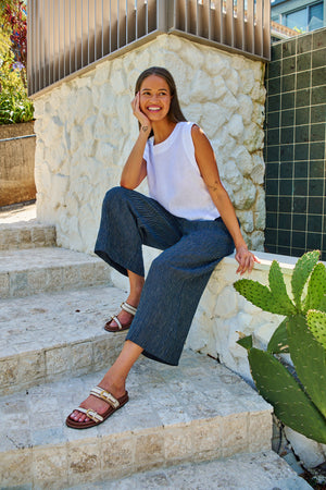 Naturals by O & J Linen Pant in Streamline