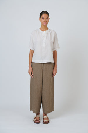 Naturals by O & J Wide Leg Linen Pant in Agate