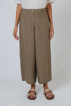 Naturals by O & J Wide Leg Linen Pant in Agate