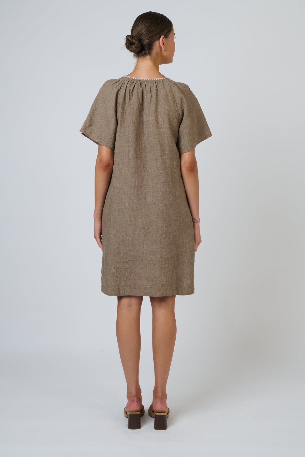 Naturals by O & J Agate Embroidered Linen Dress