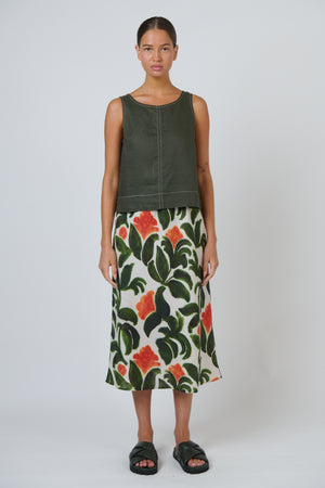 Naturals by O & J L Middi Linen Skirt in Tuileries