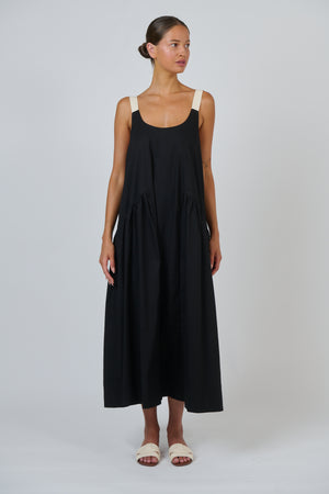 Naturals by O & J Black Contrast Strap Maxi