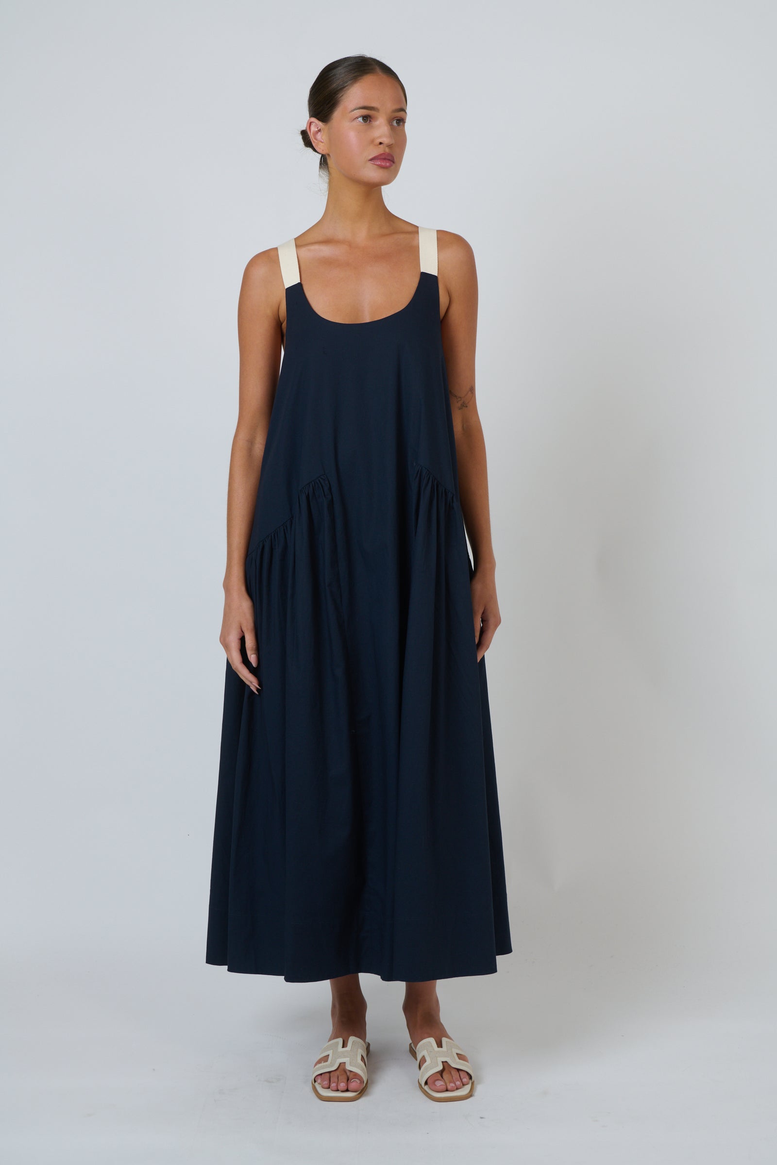 Naturals by O & Contrast Strap Maxi in Ink Blue