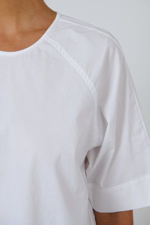 Naturals by O & J Relaxed Cotton White Poplin Top