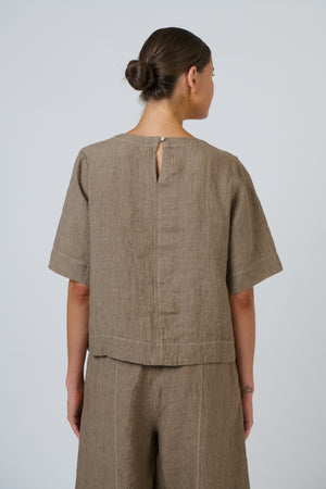Naturals by O & J Linen Top in Agate