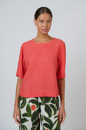 Naturals by O & J Linen Top in Sunset Strip