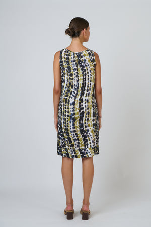 Naturals by O & J Sleeveless A-Line Linen Dress in Lichen