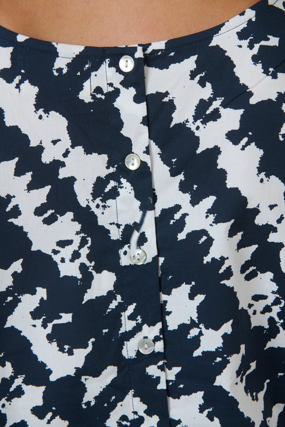 Naturals by O & J Button Back Top in Puzzled
