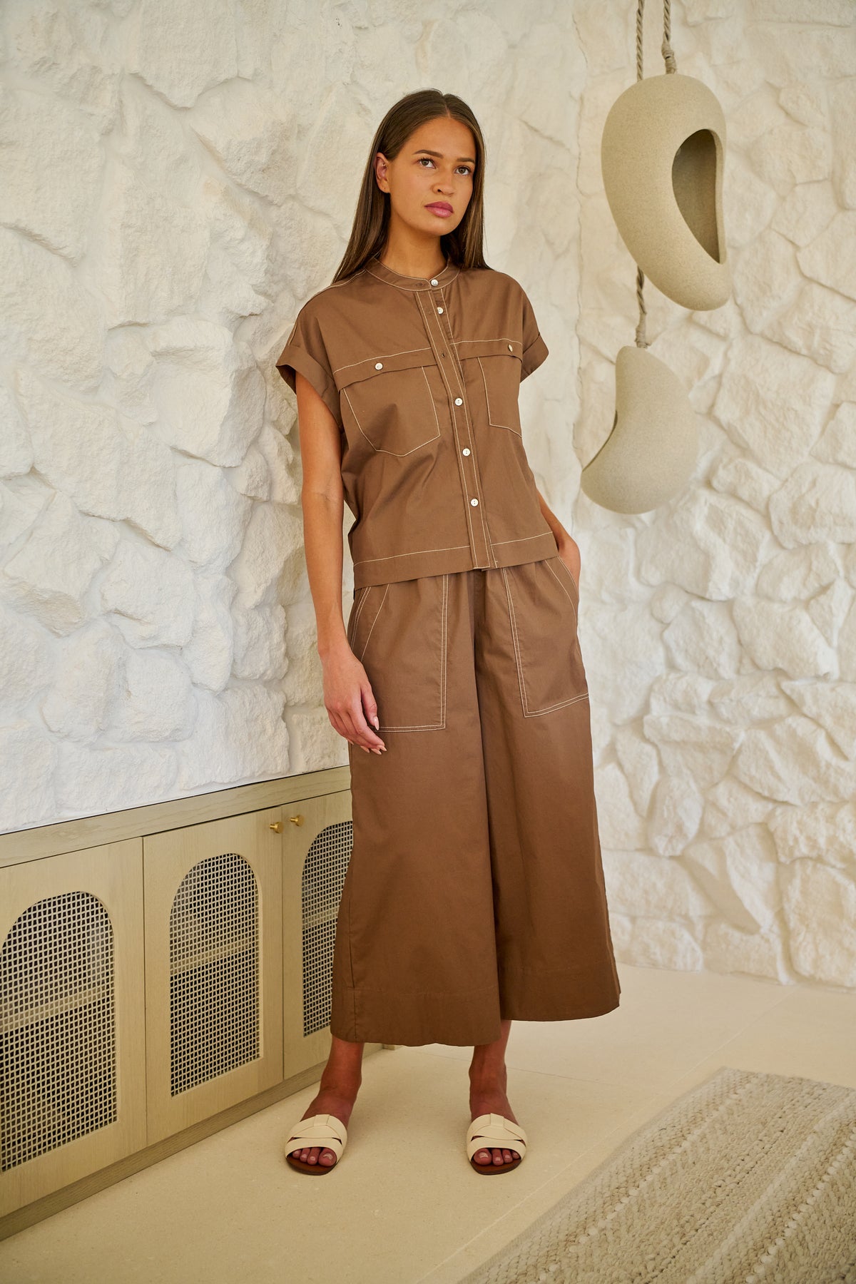 Naturals by O & J Poplin Pant in Cookie