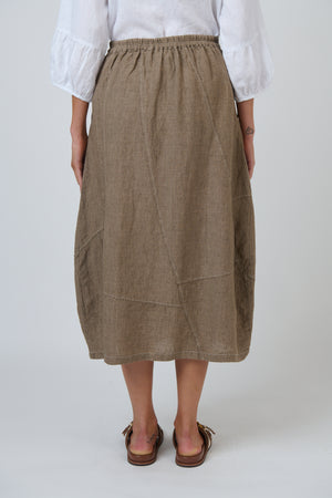 Naturals by O & J Linen Skirt in Agate