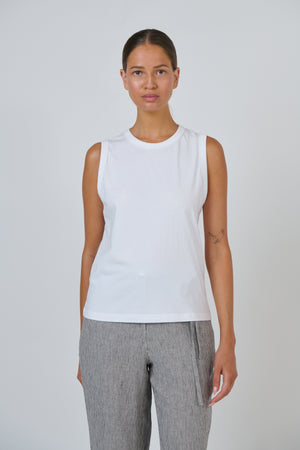Naturals by O & J White Cotton Sleeveless Top