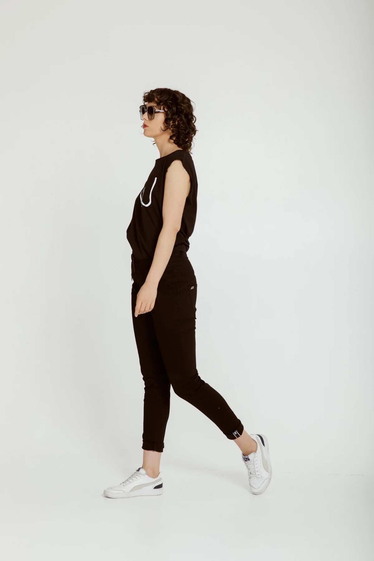 New London Pull On Hope Jogger Stretch Cotton in Black