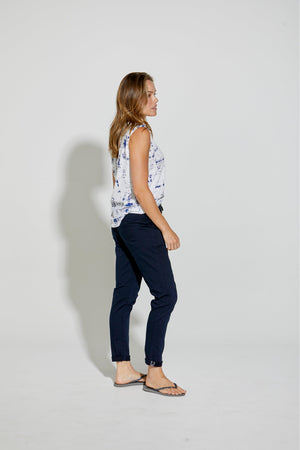 New London Pull On Hope Jogger in Navy