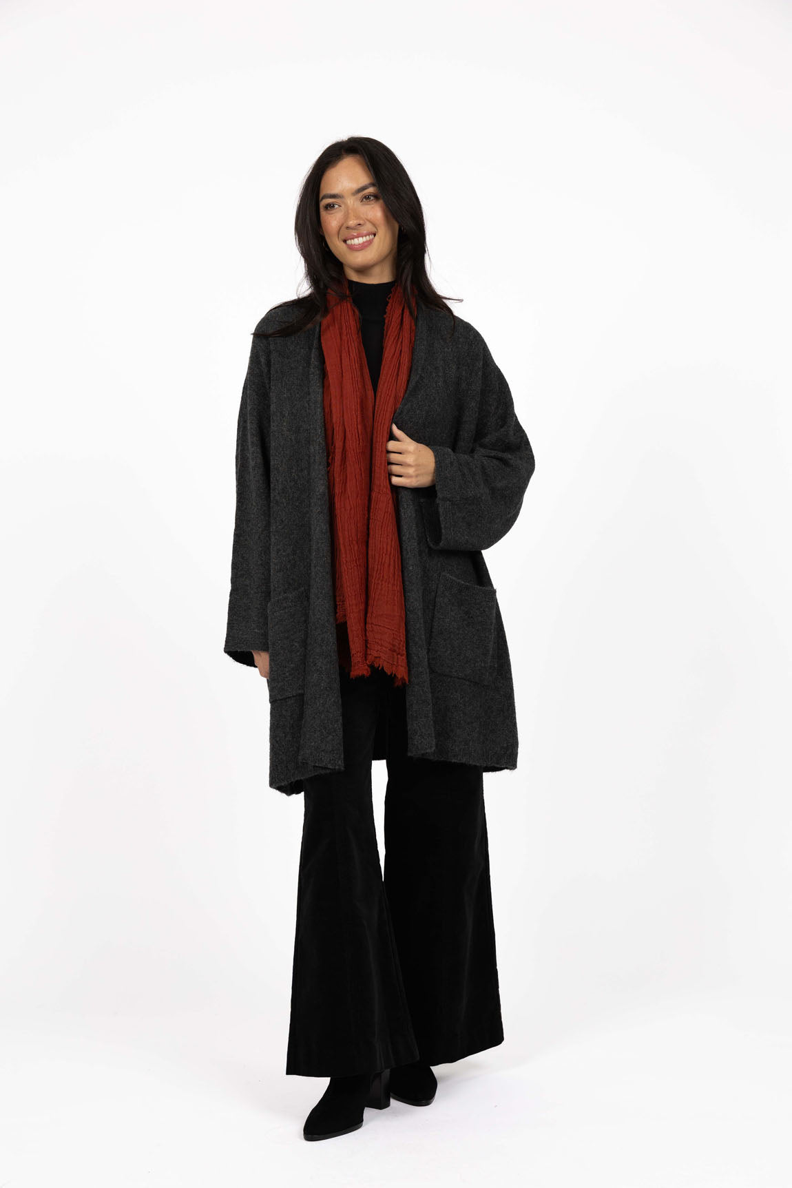 Humidity Rosha Cardi in Charcoal