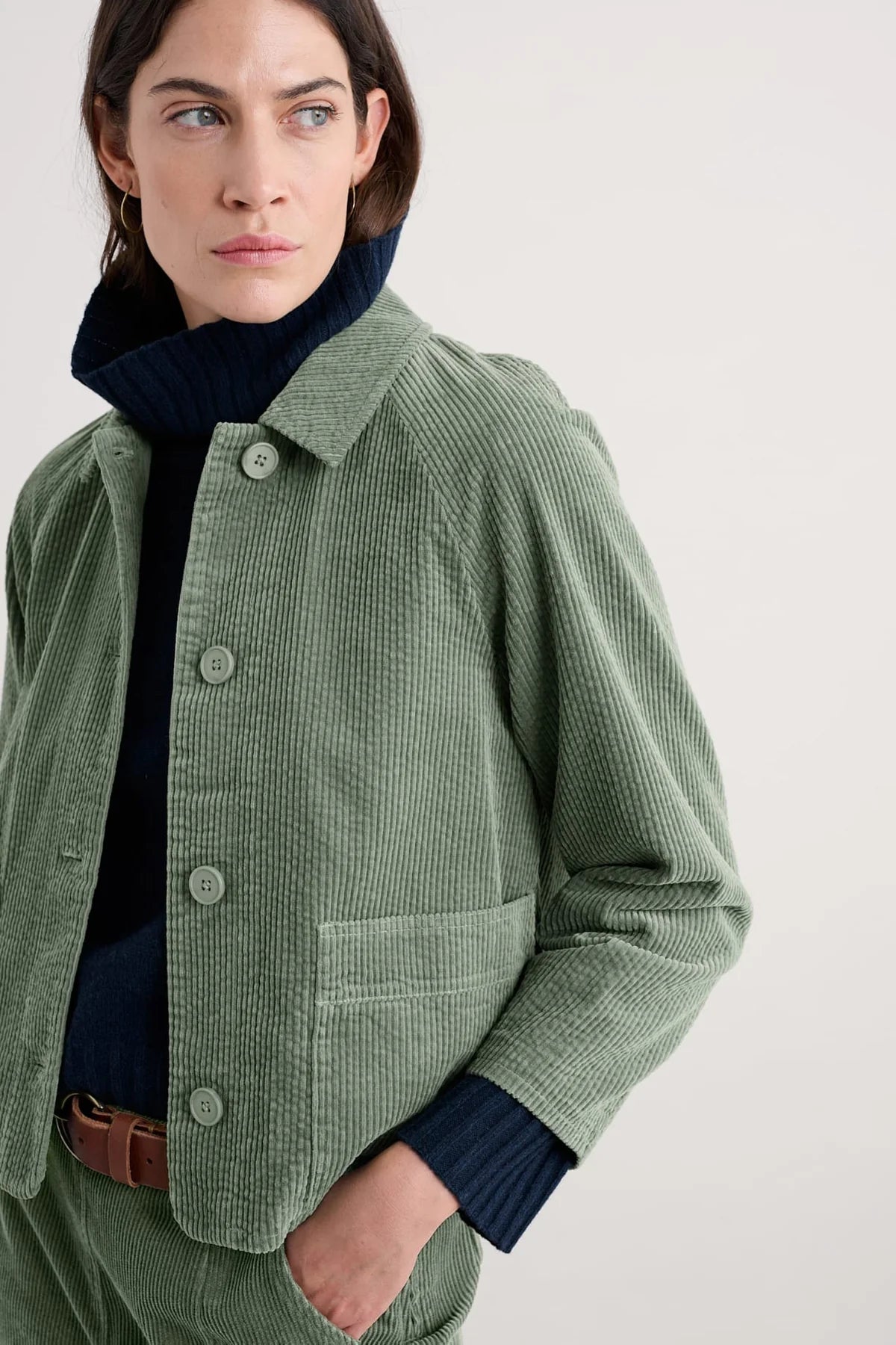 Seasalt Cornwall Ocean Mist Jacket in Dusky Green