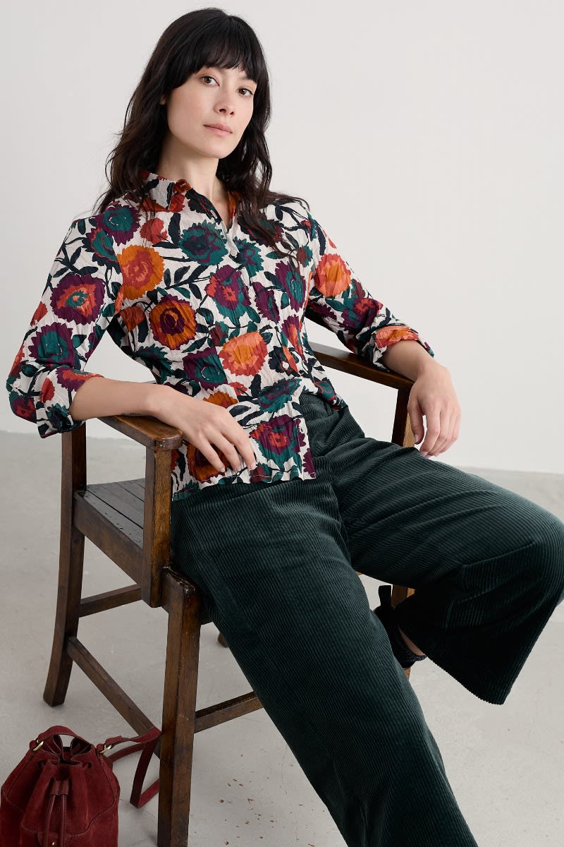 Seasalt Cornwall Larissa Shirt in Figurative Floral Aran