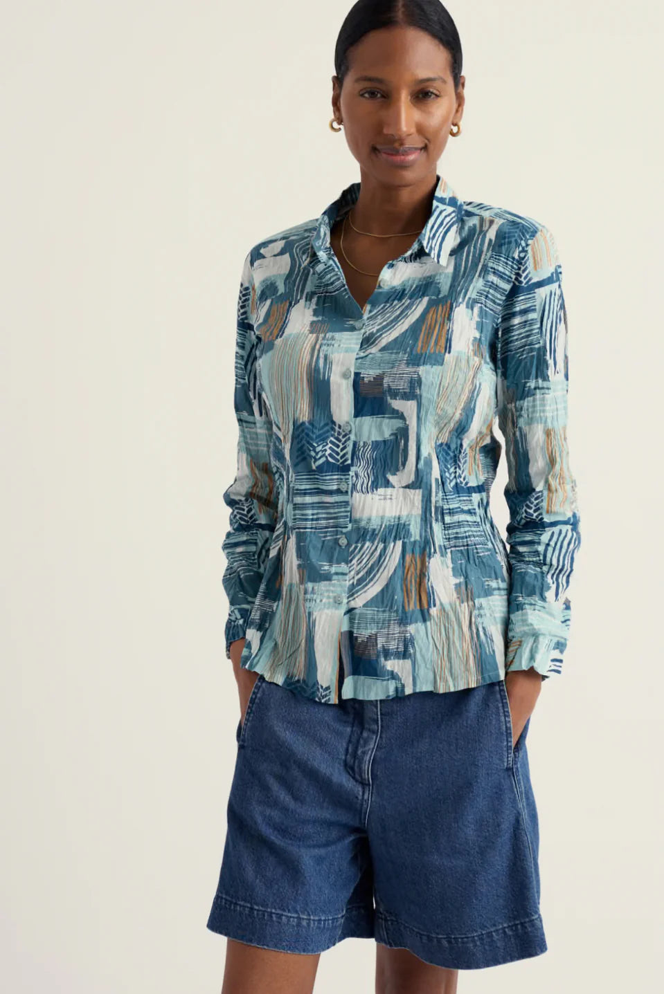 Seasalt Cornwall Larissa Shirt in Aerial Marks Reflection