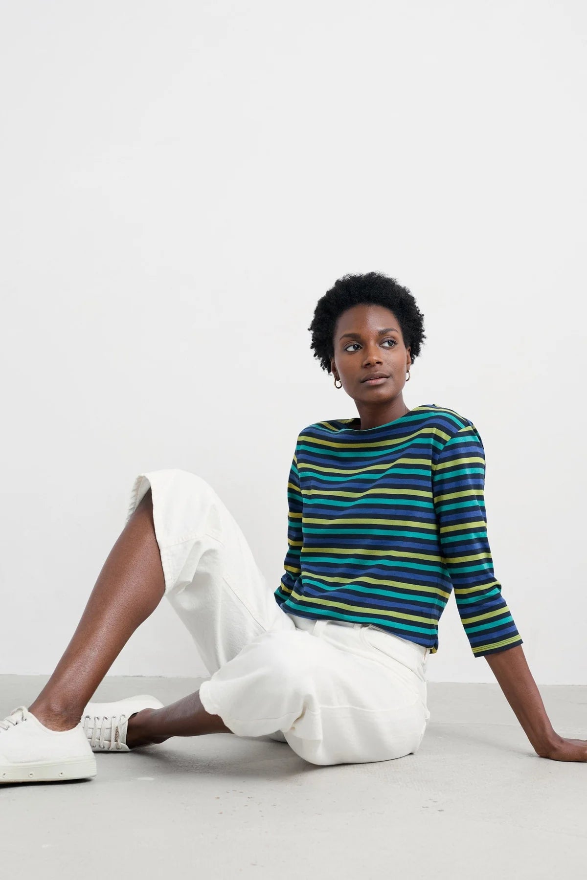 Seasalt Cornwall Sailor Top in Tri Mini Cornish Emulsion