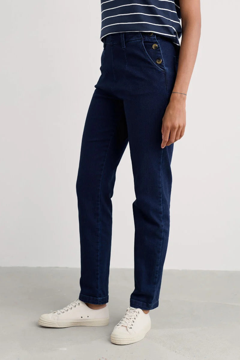 Seasalt Cornwall Waterdance Trouser in Dark Indigo Wash