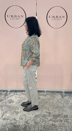 Surkana Front detail Blouse in Multi Tile