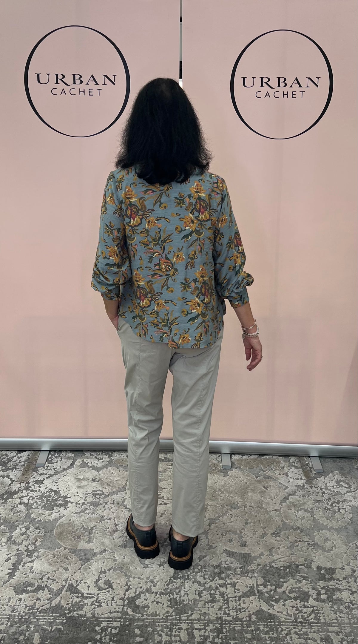 Surkana Front detail Blouse in Multi Tile