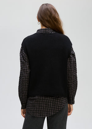 LD&CO Knitwear Ribbed vest in Black