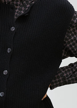 LD&CO Knitwear Ribbed vest in Black