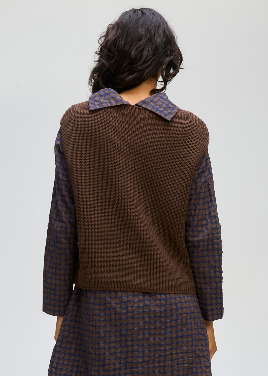 LD&CO Knitwear Ribbed vest in Dark Brown