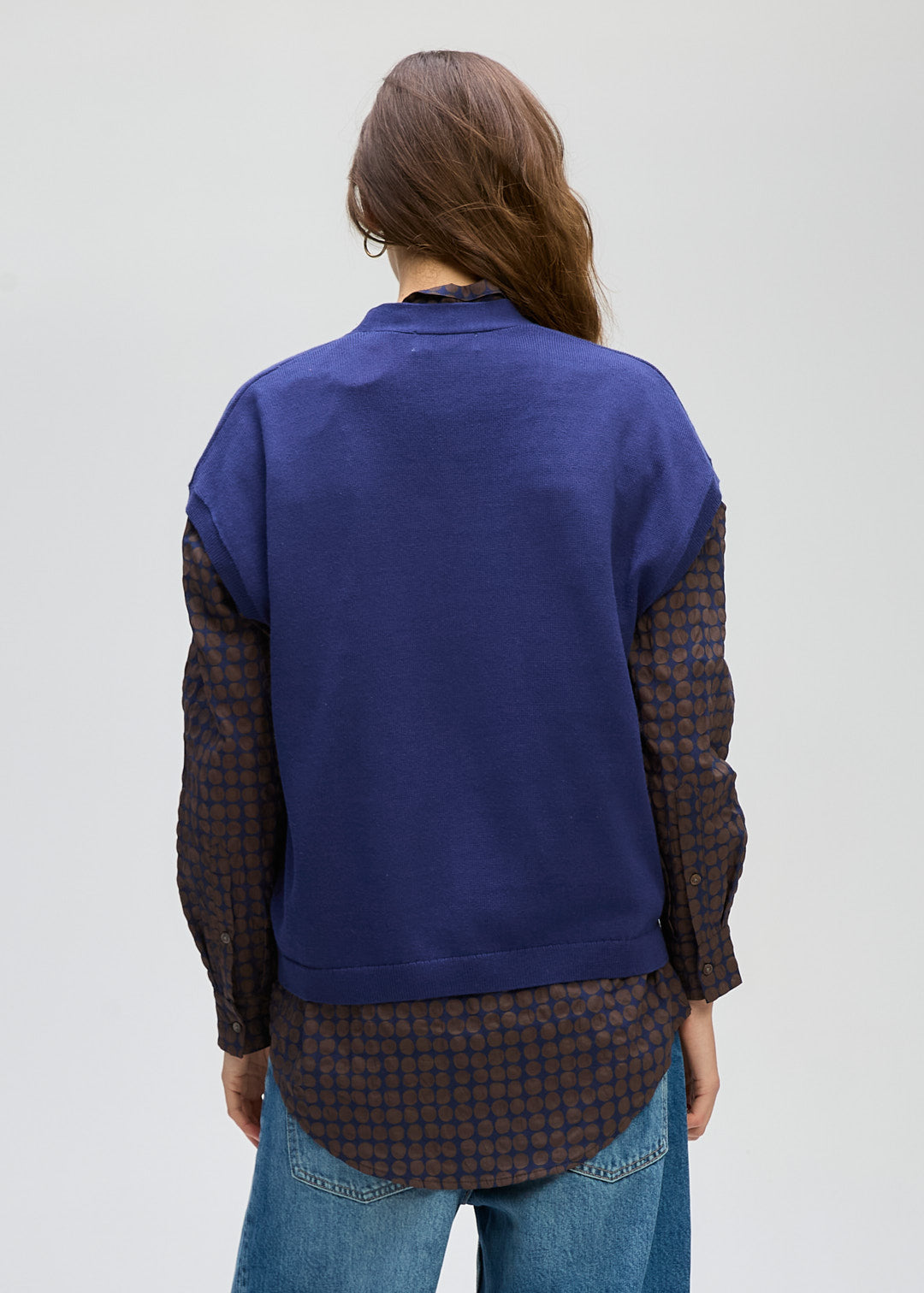 LD&CO Knitwear Button Vest in Blue