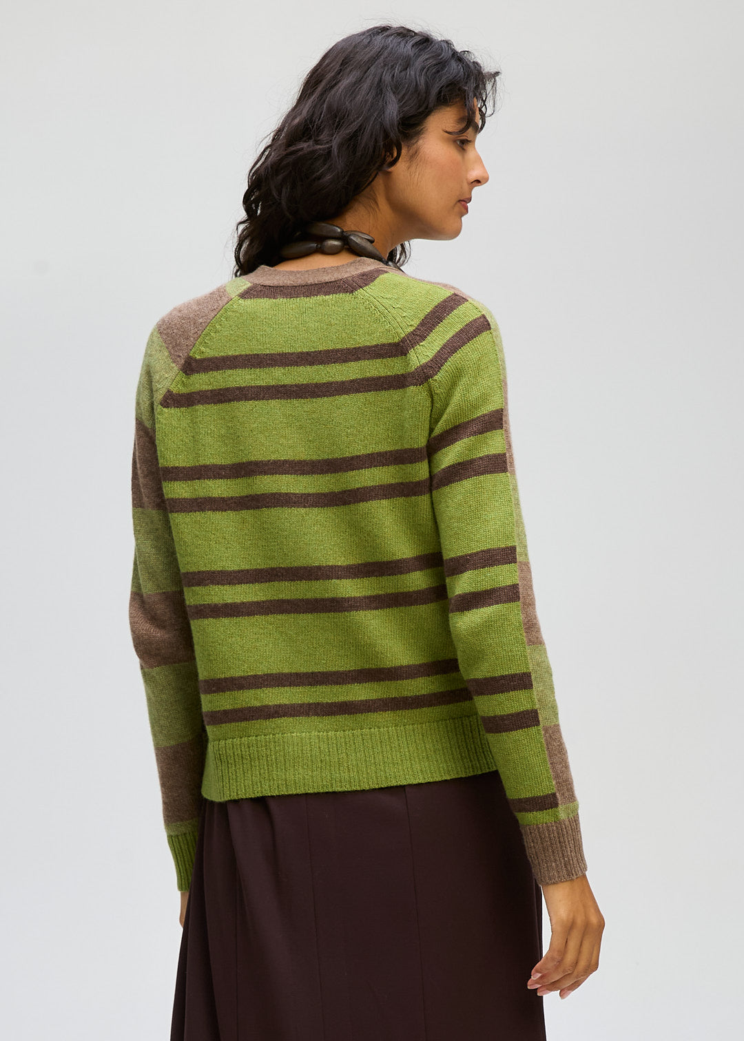LD&CO Knitwear Groove Swing Cardi in Cocoa